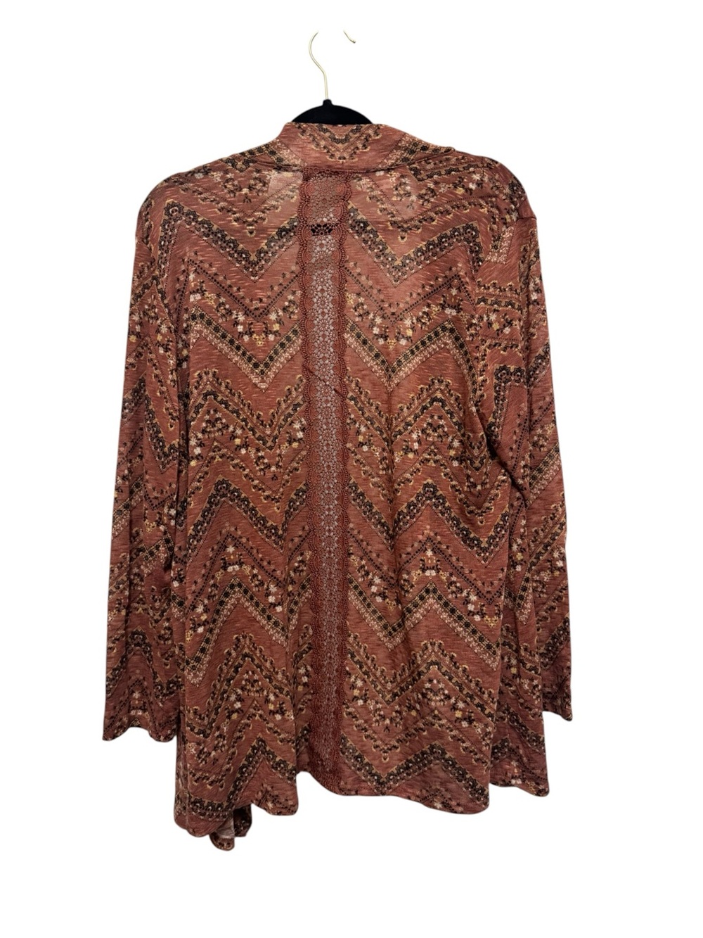 Maurices Rust Chevron Pattern Open-Front Cardigan - Picture 2 of 3